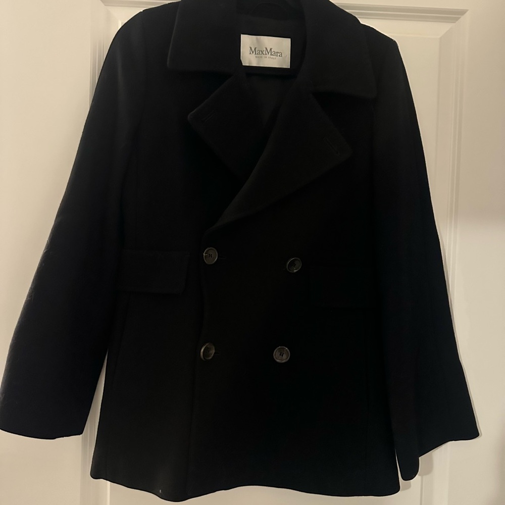 Max Mara Black Peacoat